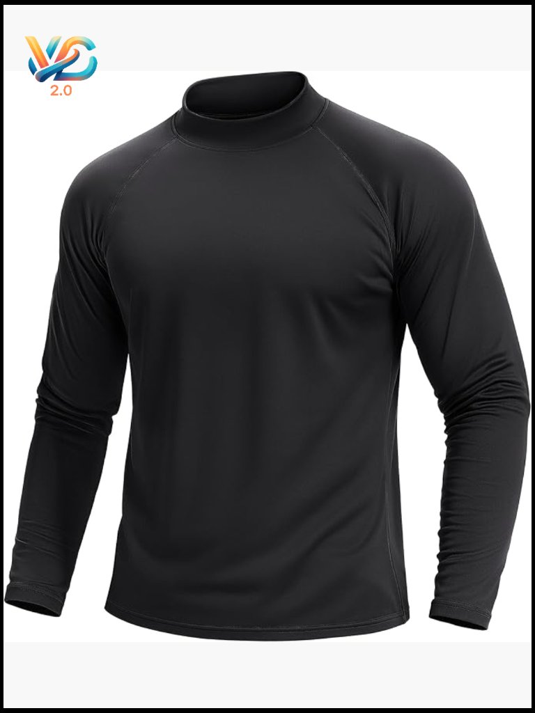 Mock Neck Thermal Base Layer Long Sleeve Athletic Undershirt